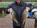 Lake Conroe Fishing Adventures Customer Holds Hybrid Striped Bass on Lake Conroe