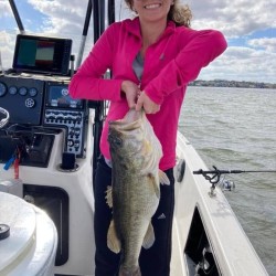 Lake Conroe Fishing Adventures Customer Catches Trophy Large Mouth Bass on Lake Conroe